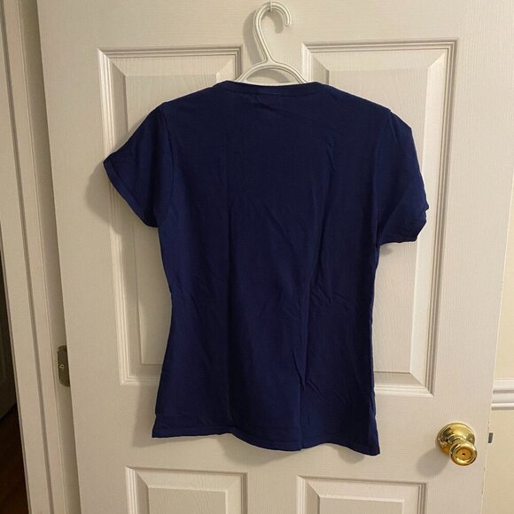 PORT & COMPANY Ring Spun Blue Short Sleeve T Shirt with Queen Elizabeth Size M - Picture 6 of 7